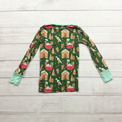 Kiki + Lulu Kids Christmas Pajama Set Gingerbread Houses Pattern 5-6