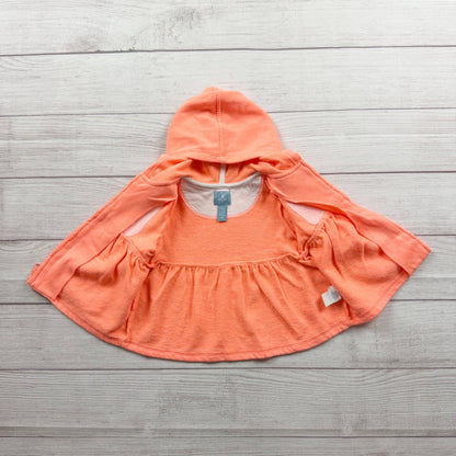 BabyGap Neon Coral Hooded Long Sleeve Peplum Jacket Sweatshirt 6-12 Months
