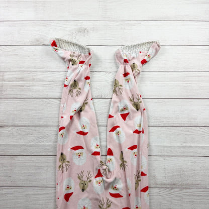 Carter’s Pink Santa Reindeer Holiday Print Fleece Footed Pajamas 7