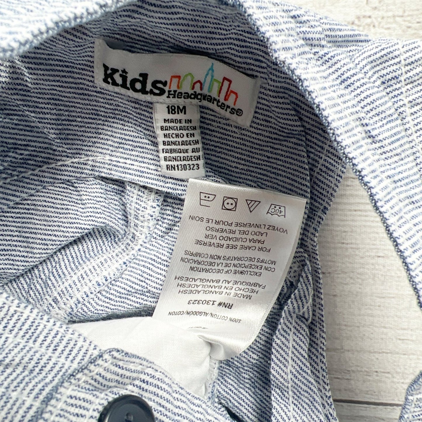 Kids Headquarters Shortalls Stripe Short Overall Shark Embroidered 12-18 Months