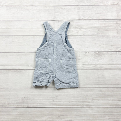 Kids Headquarters Shortalls Stripe Short Overall Shark Embroidered 12-18 Months