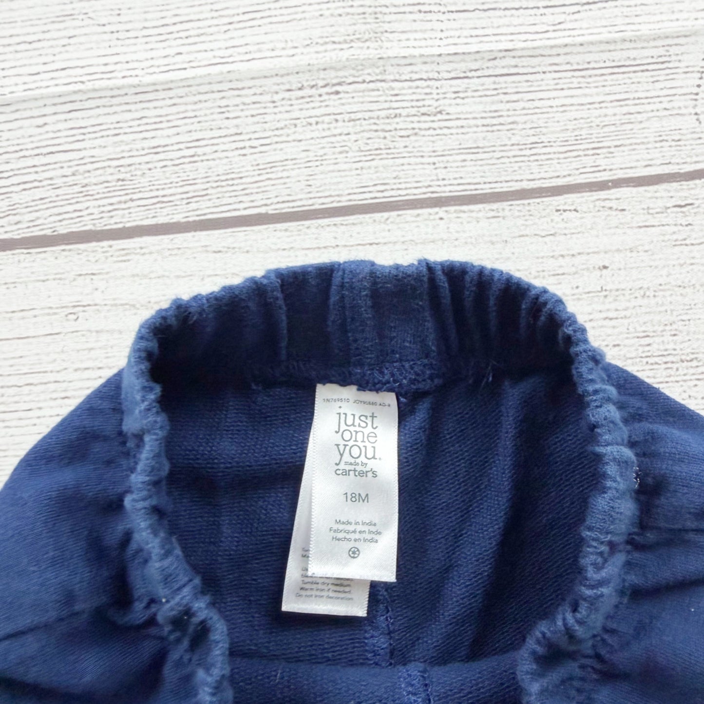Just One You Carter's Navy Baby Shorts Lightweight Cotton Blend 12-18 Months