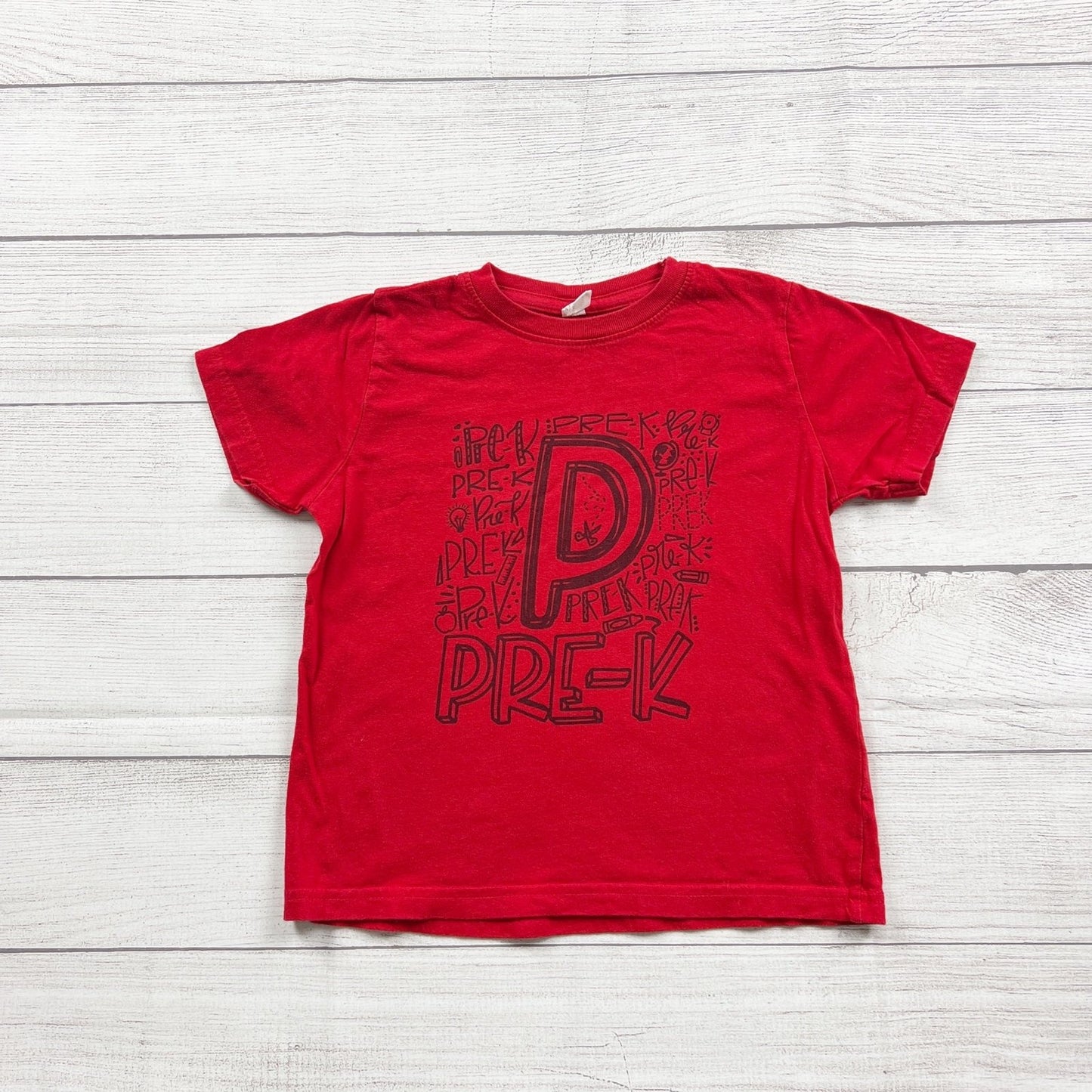 Rabbit Skins Kids Red Pre-K Graphic T-Shirt Short Sleeve School 5-6