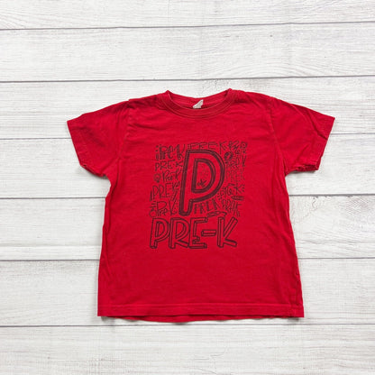 Rabbit Skins Kids Red Pre-K Graphic T-Shirt Short Sleeve School 5-6