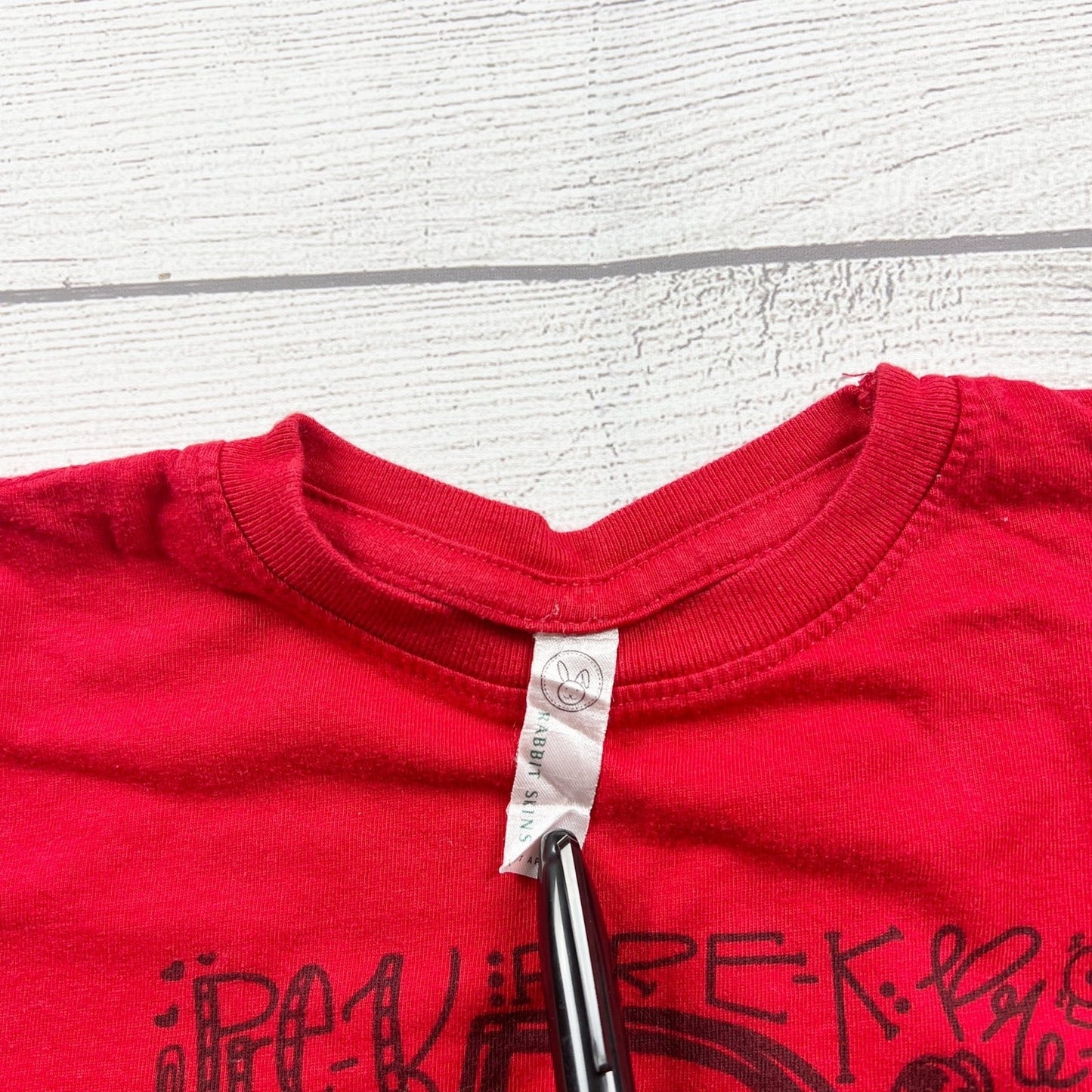 Rabbit Skins Kids Red Pre-K Graphic T-Shirt Short Sleeve School 5-6