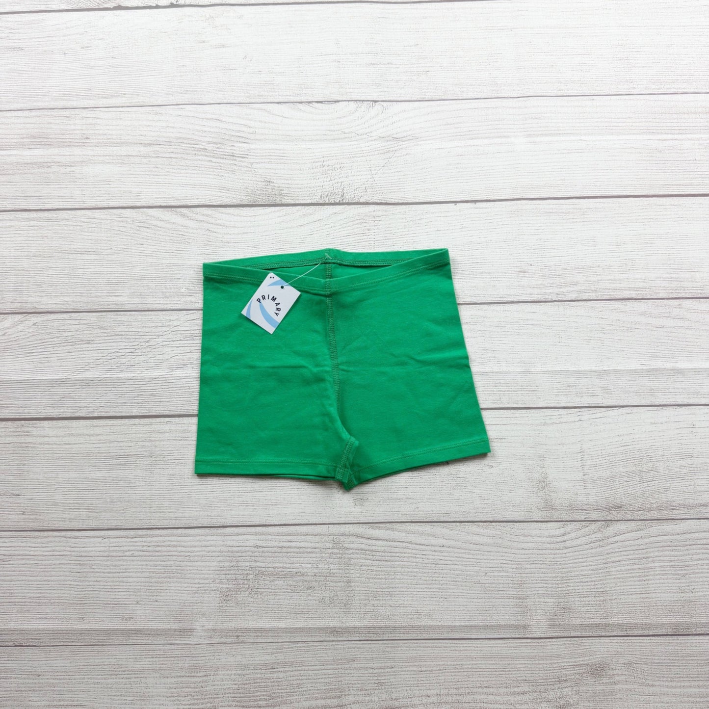 Primary Kids Green Bike Shorts Stretch Cotton Blend Comfortable Durable NWT 6-7