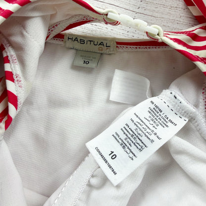 Habitual Girl Red White Striped Ruffle One Piece Swimsuit 10