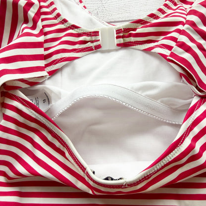 Habitual Girl Red White Striped Ruffle One Piece Swimsuit 10