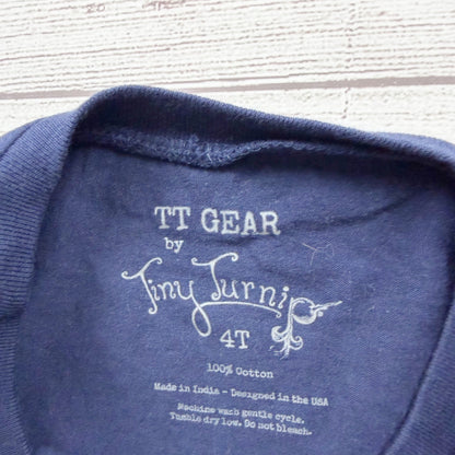 Tiny Turnip Toddler T-Shirt Notre Dame Graphic Love Design Navy Cotton Tee 4T