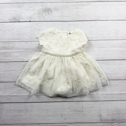 Baby B’gosh Baby Girl Dress Ivory Floral Lace Tulle Party Dress 6-9 Months