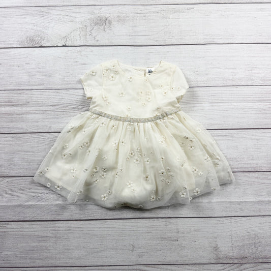 Baby B’gosh Baby Girl Dress Ivory Floral Lace Tulle Party Dress 6-9 Months