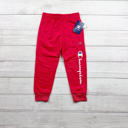 Champion Kids Jogger Sweatpants Red Logo Athletic Pants Ribbed Cuffs NWT 5