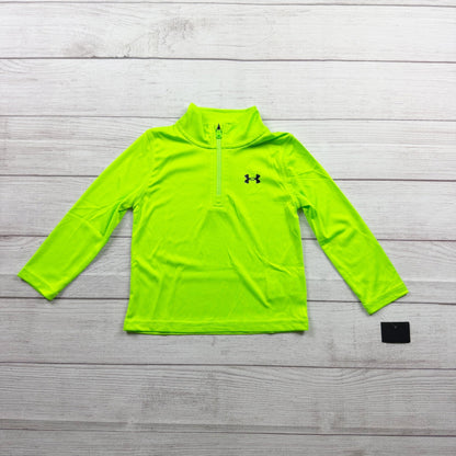 Under Armour Boys Neon Green Long Sleeve 1/4 Zip Pullover Shirt NWT 2T