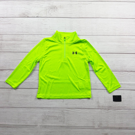 Under Armour Boys Neon Green Long Sleeve 1/4 Zip Pullover Shirt NWT 2T