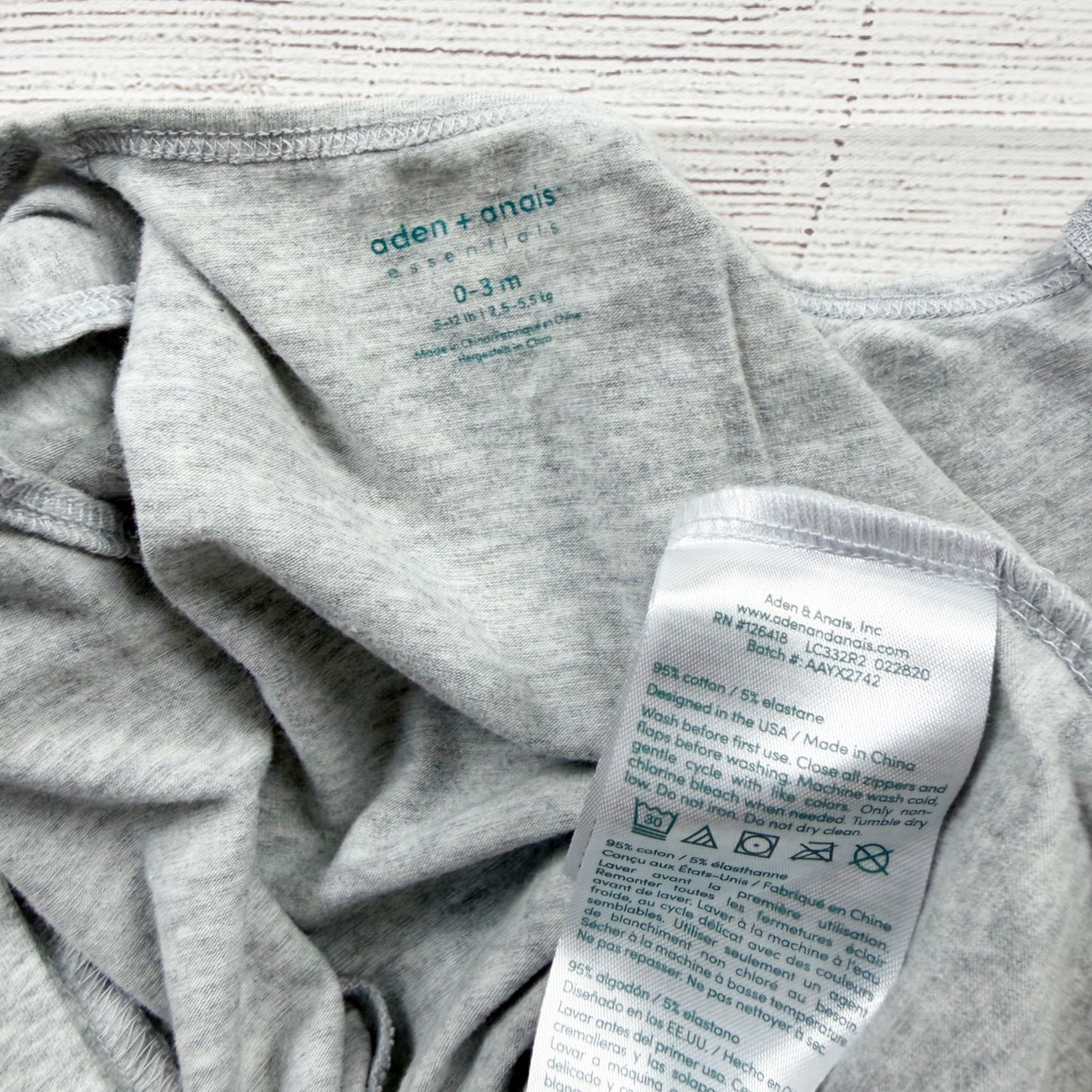 aden + anais Baby Sleep Sack Sleeveless Zippered 0-3 Months