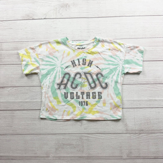 AC/DC High Voltage 1976 Tie Dye Graphic Tee Kids Cotton Blend Shirt M 7-8