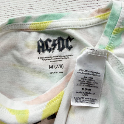 AC/DC High Voltage 1976 Tie Dye Graphic Tee Kids Cotton Blend Shirt M 7-8