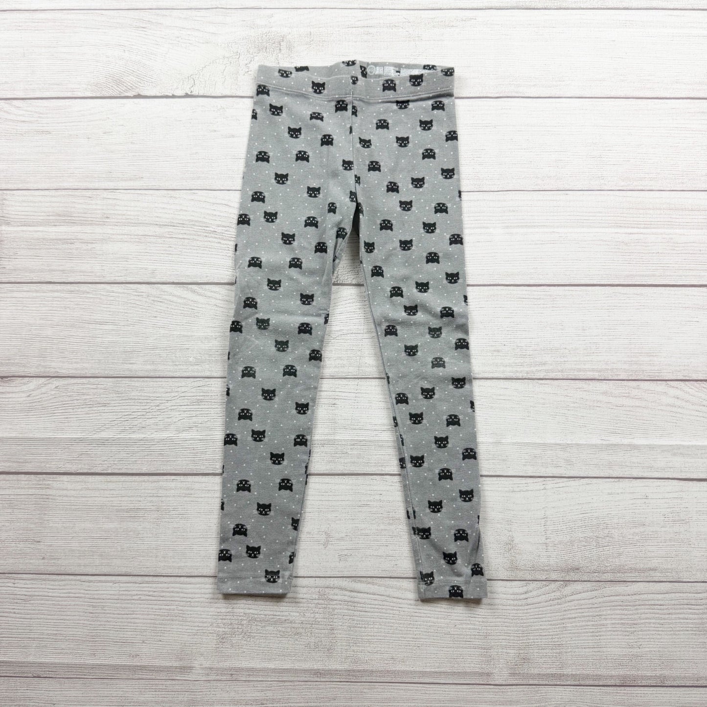Wonder Nation Girls Gray Cat Print Leggings Casual Comfortable Wear S 6 6X