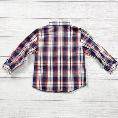 Nautica Toddler Boys Plaid Button Down Shirt Collared 24 Months