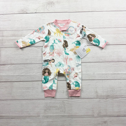 Burt's Bees Baby Mermaid Organic Cotton Footless Sleeper Colorful NWT 0-3 Months