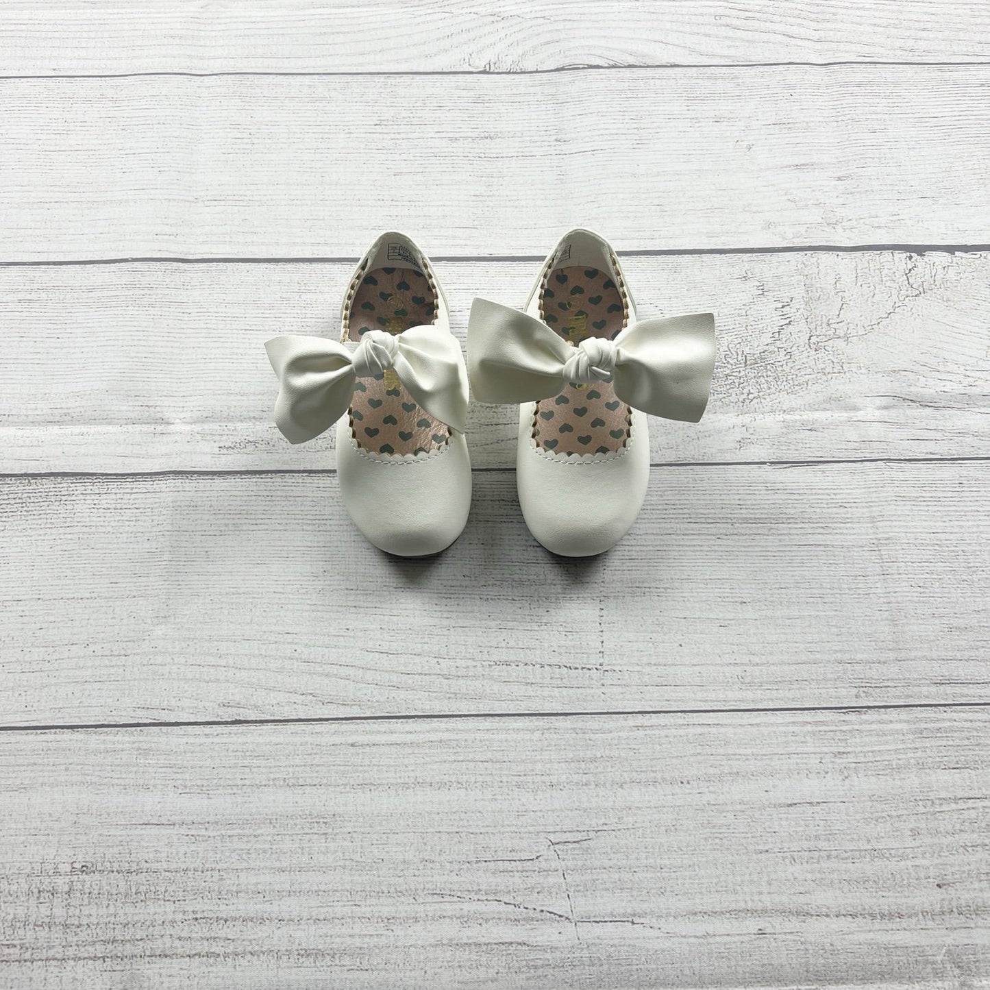 Dream Pairs Angie Toddler Girls Shoes White Bow Flats Dress Scalloped Edge 7
