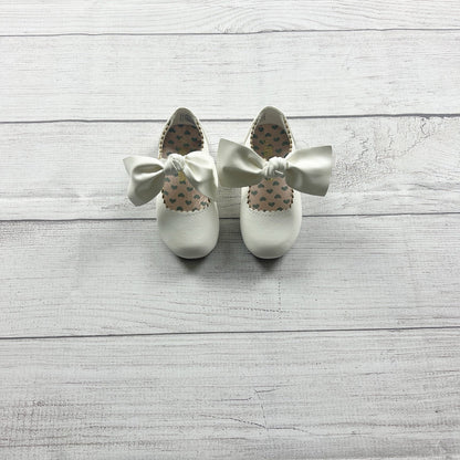 Dream Pairs Angie Toddler Girls Shoes White Bow Flats Dress Scalloped Edge 7