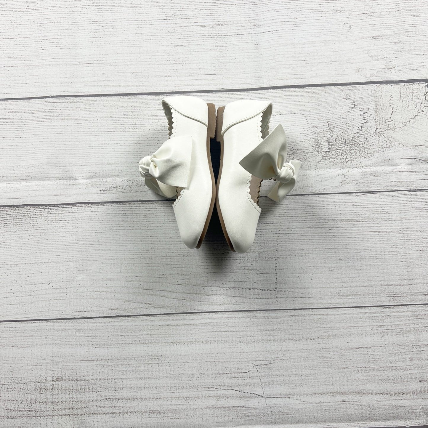 Dream Pairs Angie Toddler Girls Shoes White Bow Flats Dress Scalloped Edge 7