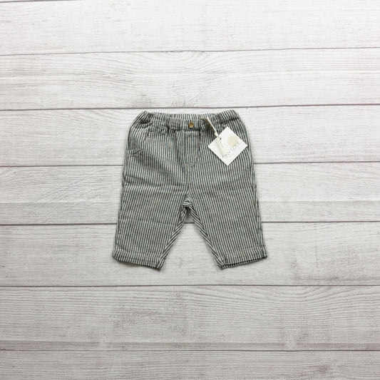 Tiny Soul Milano Baby Striped Pants Cotton Linen Blend NWT 3-6 Months