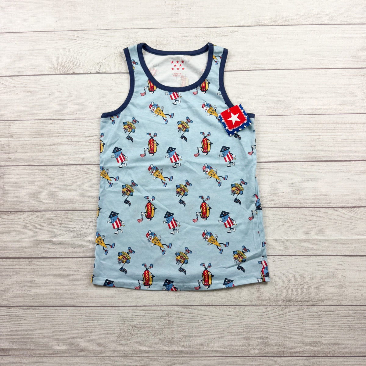 USA Themed Tank Top Kids Sleeveless Patriotic Shirt NWT L 10-12