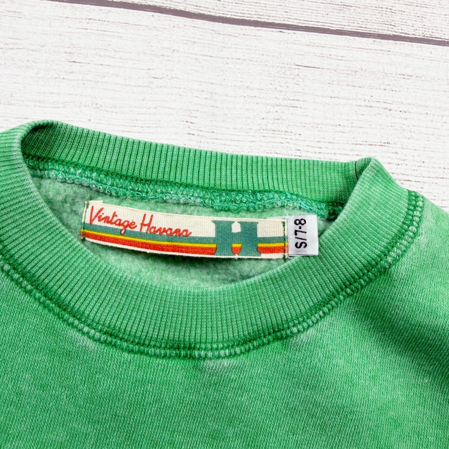 Vintage Havana Girls Sweatshirt Puff Graphic Crewneck NWT 7-8 S