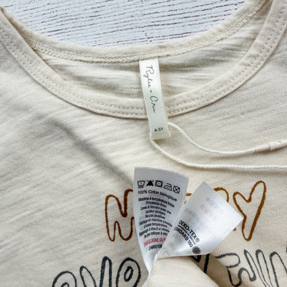 Rylee + Cru Kids Graphic T-Shirt Cream “Merry Everything” Short Sleeve NWT 4-5