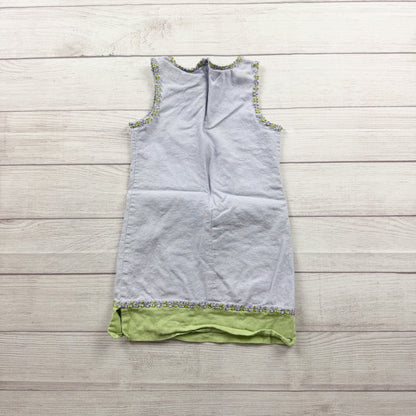 Cottontail Originals Girls Embroidered Floral Trim Sleeveless Dress 6X