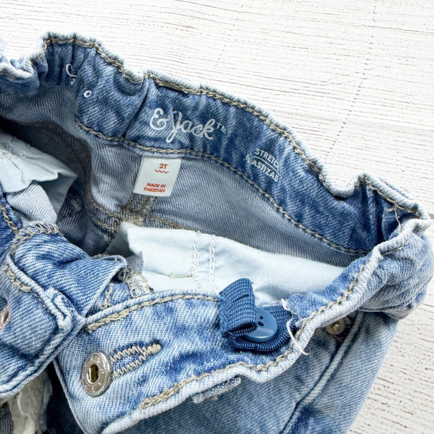 Cat & Jack Toddler Girl Denim Shorts Jean Shorts Lace Trim Stretch 2T