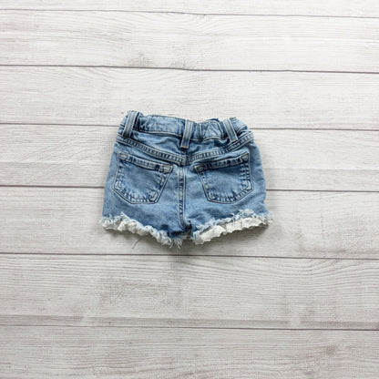 Cat & Jack Toddler Girl Denim Shorts Jean Shorts Lace Trim Stretch 2T