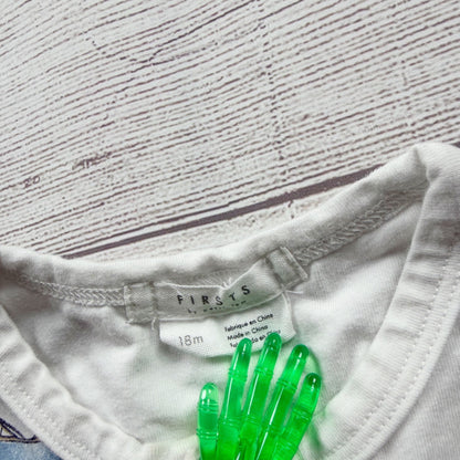 Firsts by Petit Lem Baby Henley Shirt Boat Print Short Sleeve Top 12-18 Months