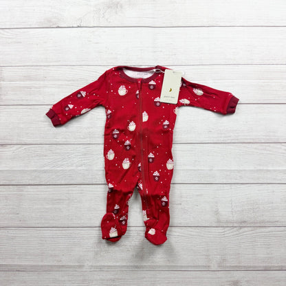 Petit Lem Holiday Infant Red Footed Sleeper Pajamas Zip Closure NWT 0-3 Months