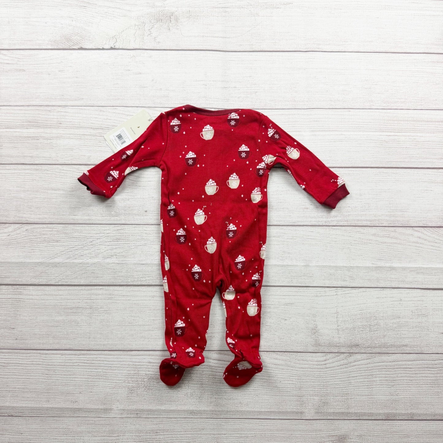 Petit Lem Holiday Infant Red Footed Sleeper Pajamas Zip Closure NWT 0-3 Months