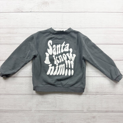 Minimalist Folk Co Santa Sweatshirt Kids Long Sleeve Christmas Graphic 4-6