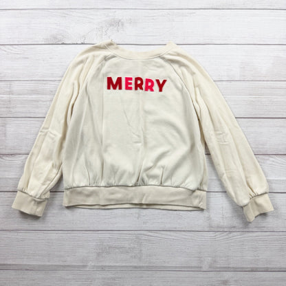 Cat & Jack Girls Merry Sweatshirt Holiday Pullover XL 14