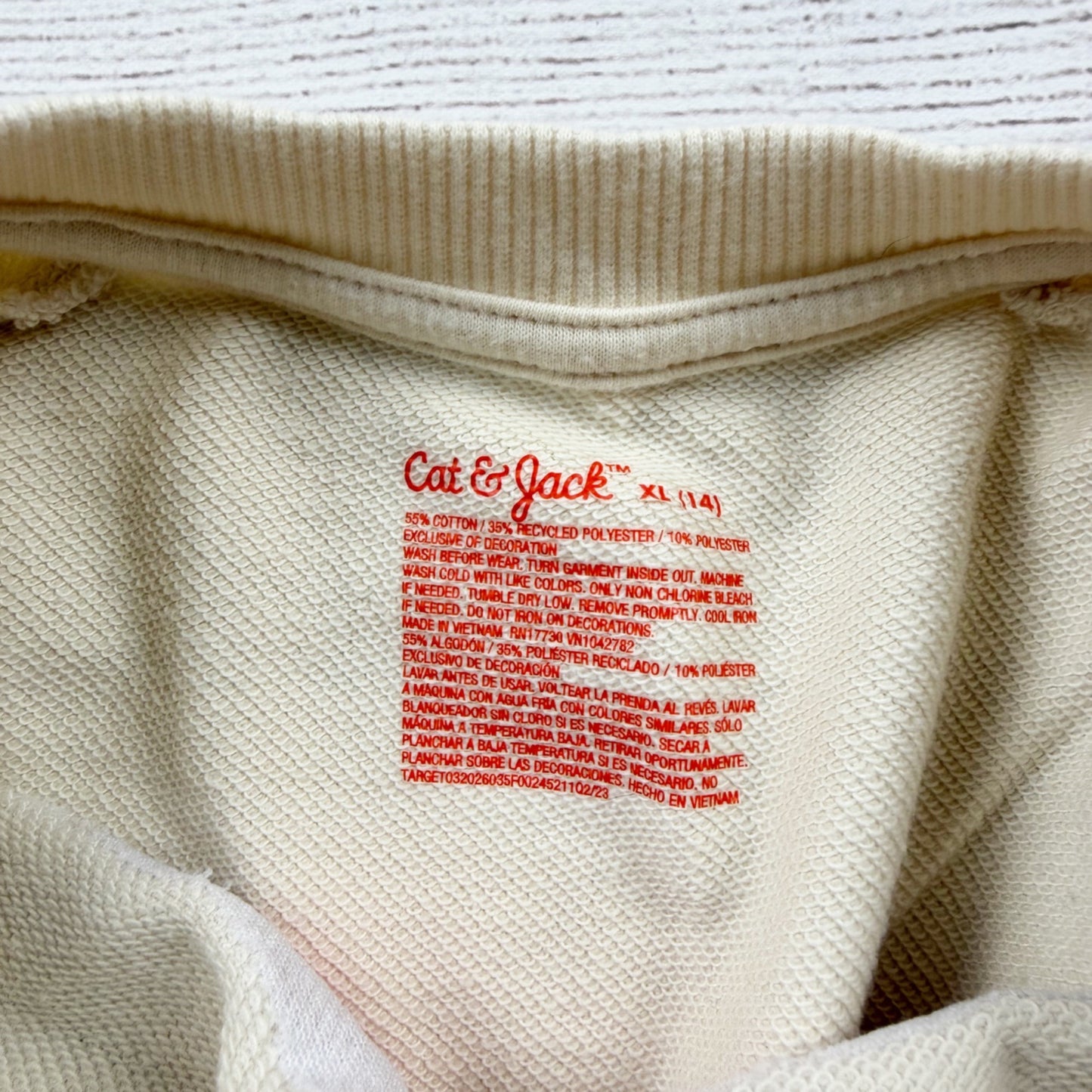 Cat & Jack Girls Merry Sweatshirt Holiday Pullover XL 14