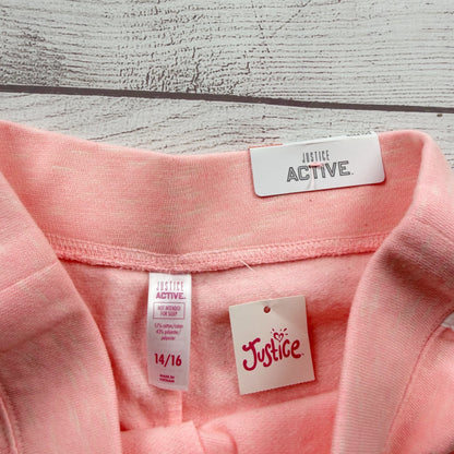 Justice Active Girls Pink Dolphin Hem Shorts Cotton Blend NWT 14-16