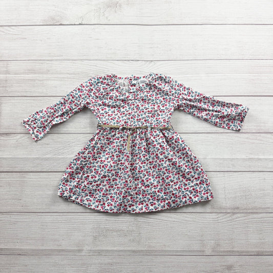 Carter’s Baby Girls Floral Long Sleeve Dress With Belt  9-12 Months