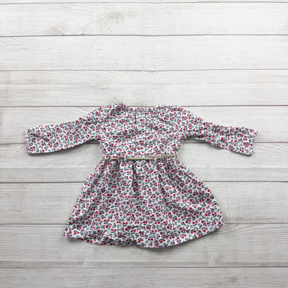 Carter’s Baby Girls Floral Long Sleeve Dress With Belt  9-12 Months