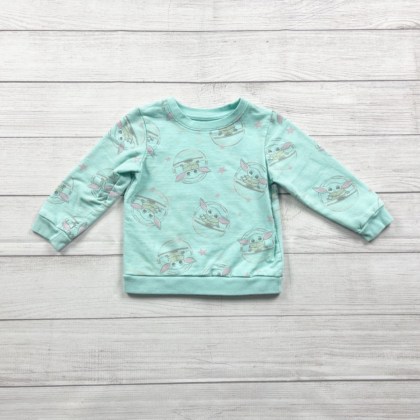 Star Wars The Mandalorian Grogu “Baby Yoda” Sweatshirt Crewneck Pullover 3T