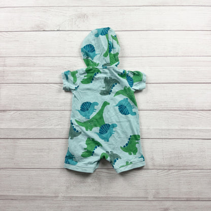Carter’s Baby Boys Hooded Romper Dinosaur Print One Piece Outfit 9-12 Months