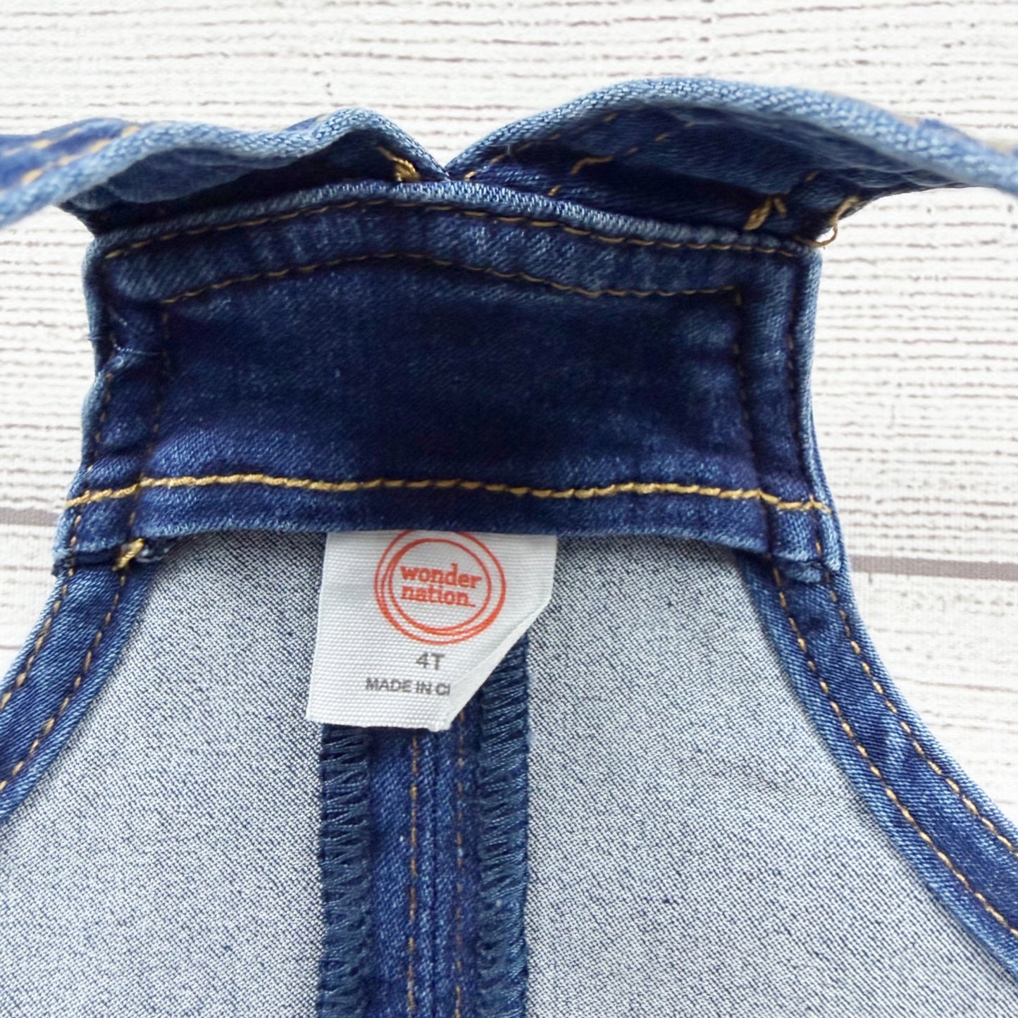 Wonder Nation Toddler Girls Denim Jumper Dress Button Front Pinafore NWT 4T