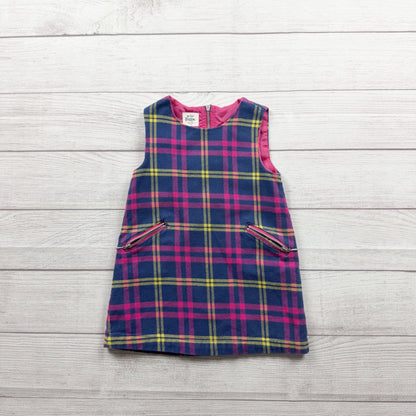 Mini Boden Girls Colorful Plaid Sleeveless Jumper Dress 2-3