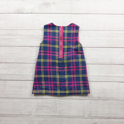 Mini Boden Girls Colorful Plaid Sleeveless Jumper Dress 2-3