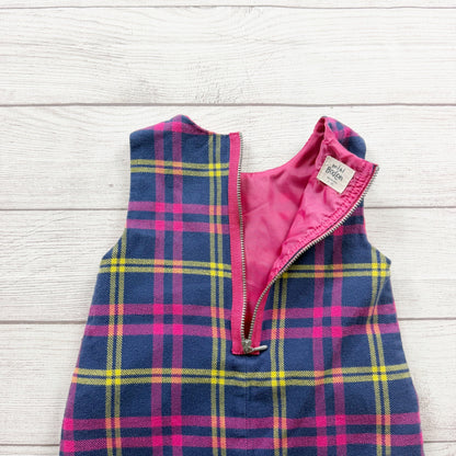 Mini Boden Girls Colorful Plaid Sleeveless Jumper Dress 2-3