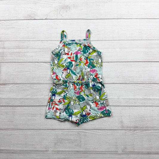 Wonder Nation Girls Sleeveless Tropical Print Romper Jumpsuit 3T